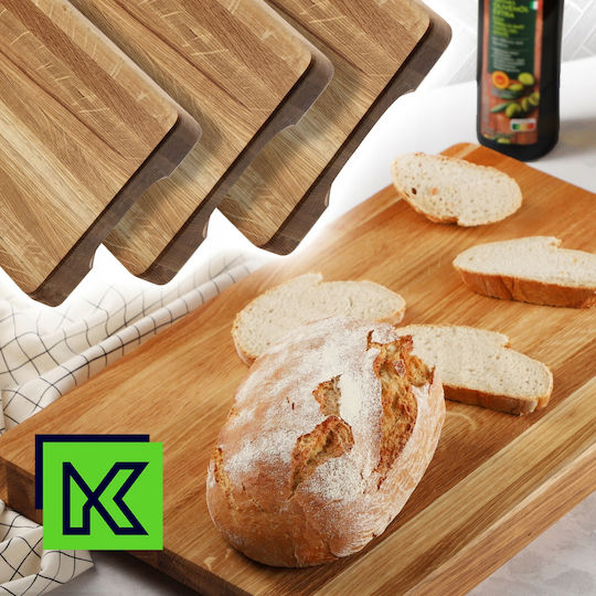 Kadax Επιφάνεια Κοπής για Ψωμί Ξύλινη Καφέ 45x30cm