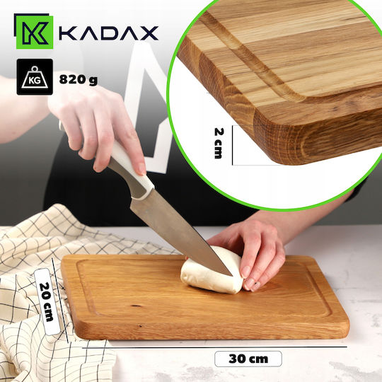 Kadax Schneidebrett Hölzernes Braun 30x20cm 1Stück