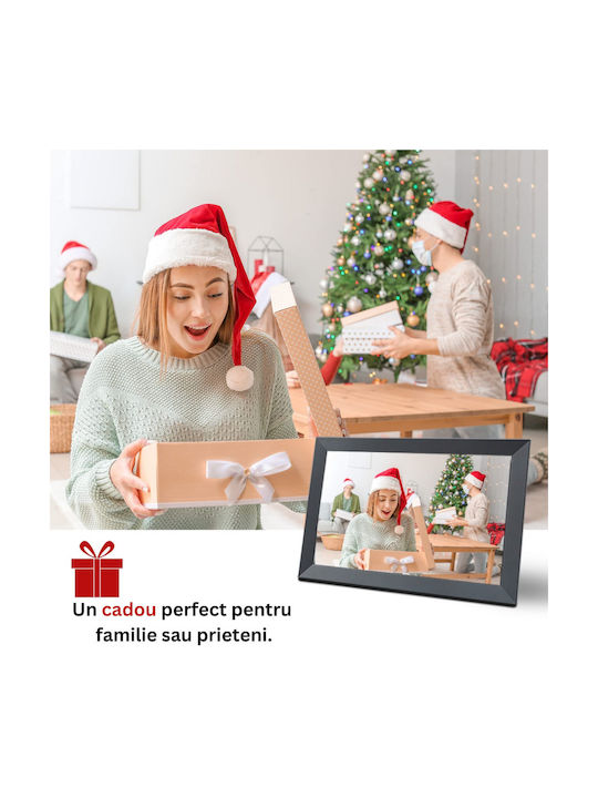Digitaler Bilderrahmen mit Touchscreen 10.1" Auflösung 1280x800 mit WiFi Schwarz 3874784154702
