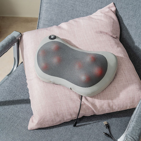 InnovaGoods Shiatsu Συσκευή Μασάζ Shiatsu για το Κεφάλι & το Σώμα με Υπέρυθρη Θερμότητα Γκρι