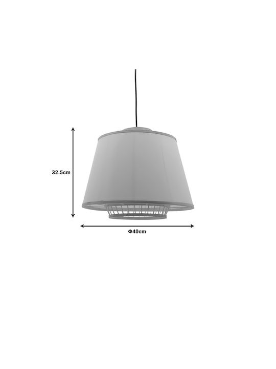 Pakketo Torzo Pendant Light Beige with Socket E27 40x40x32.5cm