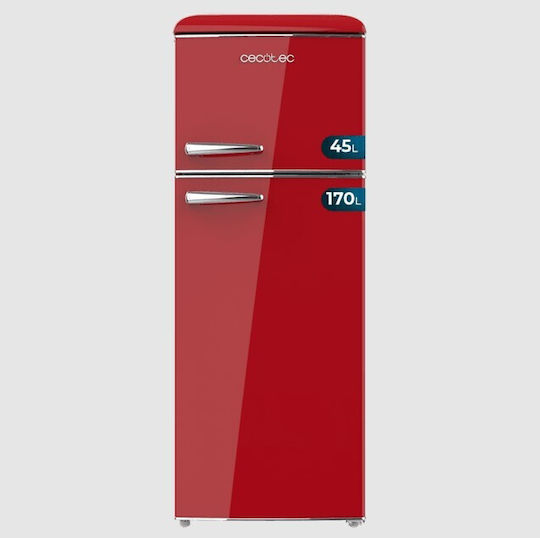 Cecotec Retro Ψυγείο Δίπορτο 215lt Υ148.5xΠ55xΒ58.5εκ. Κόκκινο Bolero CoolMarket 2D