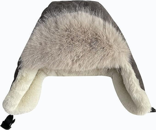 Earflap Unisex Σκούφος Πλεκτός σε Γκρι χρώμα