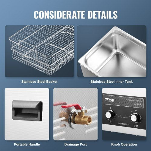 Vevor Ultrasonic Cleaner 30lt with Digital Timer