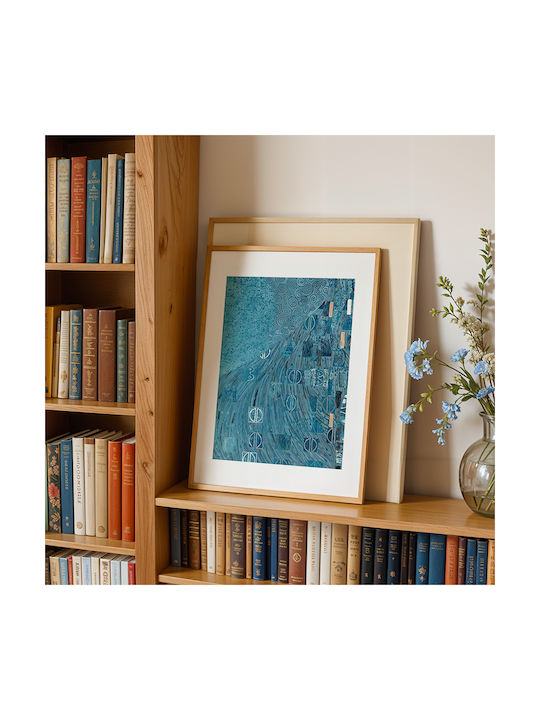 Poster Blue Details By Gustav Klimt Art156 30cm X 40cm Φυσικό Ξύλινο Κάδρο