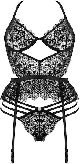Corset din Dantelă Temptation cu Tanga Gratuită