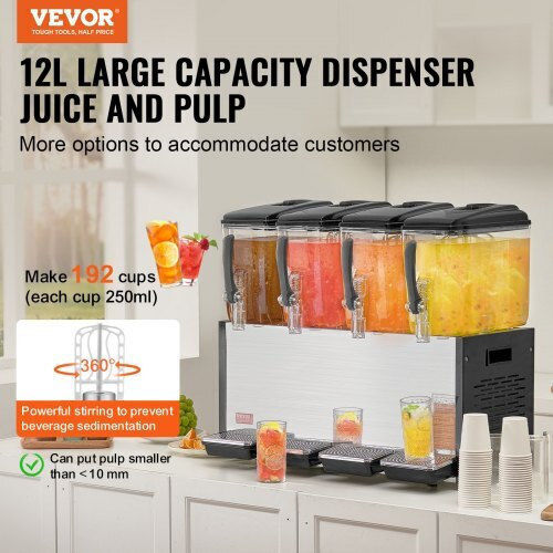 Vevor Getränkespender Kalt 4x12lt