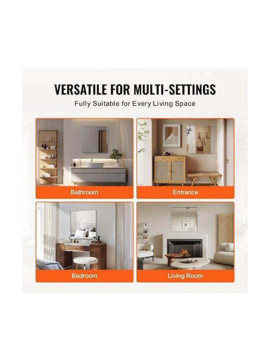Vevor Oglindă de Perete cu Ramă din Metalic 91.44x91.44cm 1buc