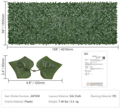 Vevor Künstliches Laubpaneel 4x1.5m