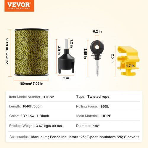 Vevor WLDXJSKJSK160WWTXY3 Σύρμα Ηλεκτρικής Περίφραξης