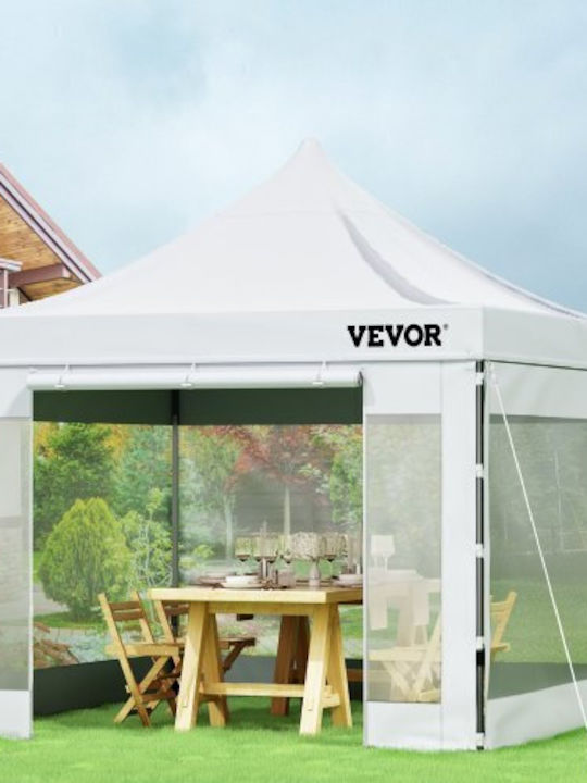 Vevor Zusammenklappbares Garten Gazebo Weiß 3x3m