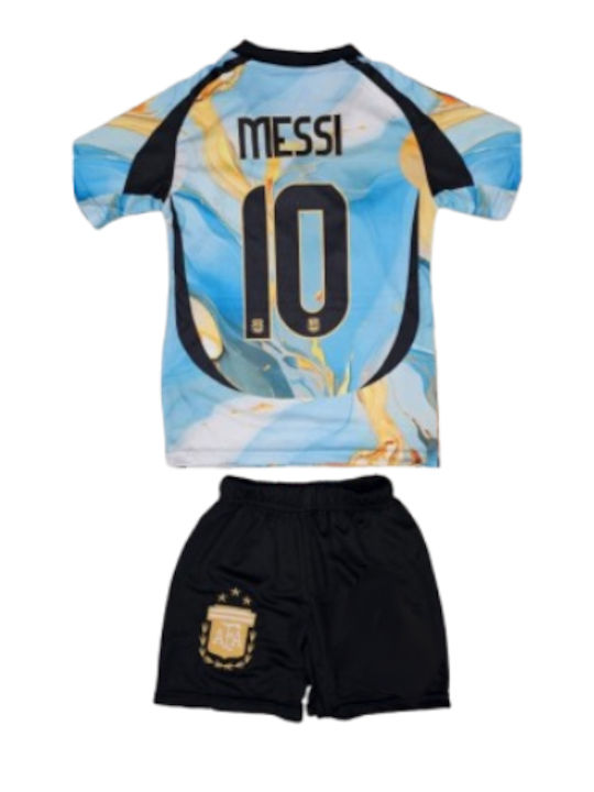 Kids' Soccer Set Messi Argentina National Team Special Edition Blue Gold 2024 Balón De Oro Blue Gold Unisex Kids Fj919