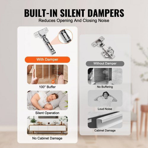 Vevor Pack of 50 Full Overlay Soft Close Cabinet Hinges Frameless Oscjjl50jkjswskkdv0