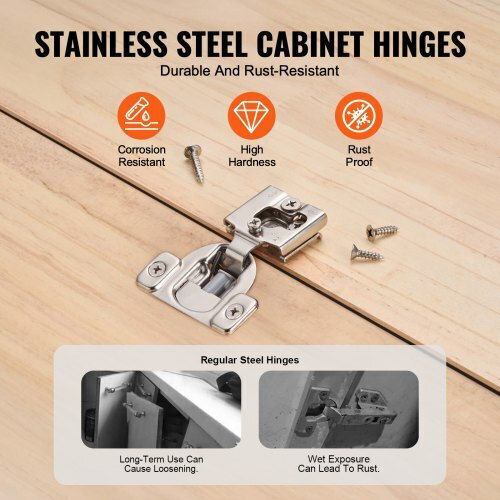 Vevor Pack of 50 Cabinet Hinges Partial Overlay Soft Close Framed Type Mscjjl50jkjsbom9xv0