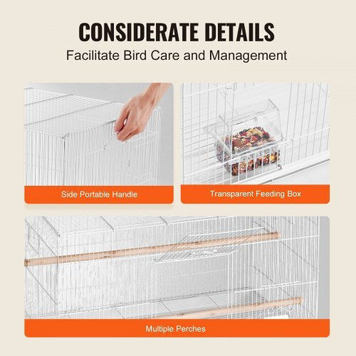 Vevor Bird Cage 76x46x45.5cm. White