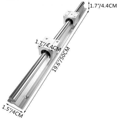 Vevor Σετ Γραμμικών Οδηγών Sbr16 500mm Ρουλεμάν Cnc Μηχανές Zxdgsbr16-500mm01v0