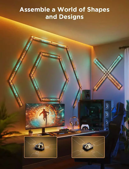 Govee Декоративно Осветително Тяло Gaming Wall Expansion Kit RGBIC Бар 2 Брой