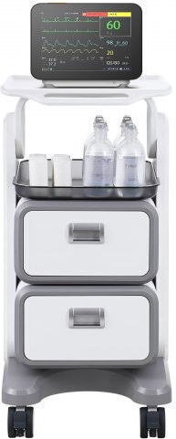 Vevor Mobile Medical Cart 3 Levels 2 Drawers & 1 Top Tray White Systceckfbs498tjsv0