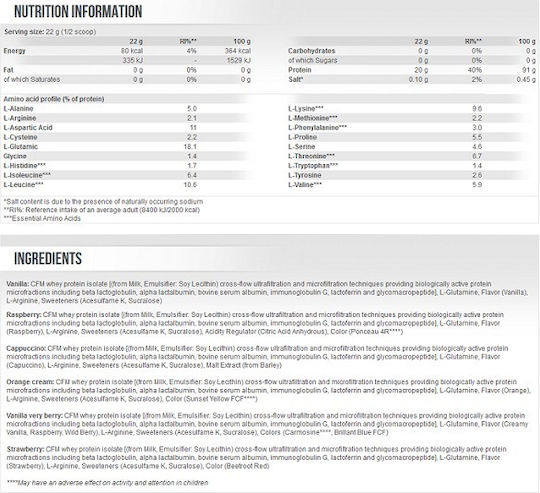 Biotech USA Iso Whey Zero Molkenprotein Ohne Gluten & Laktose mit Geschmack Kekse und Sahne 500gr