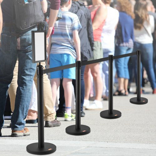 Vevor Set of 6 Barrier Stanchions & Sign Carbon Steel Zgglzhstzx6ju9zdtv0