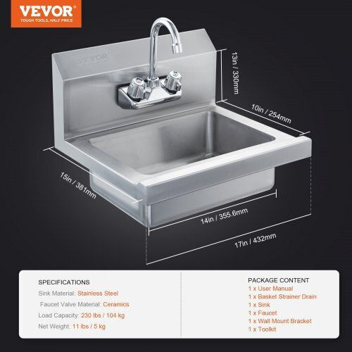 Vevor Faucet Single SYXSPWDSB1410KV62V0 43x32.5x33cm