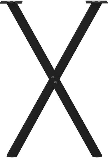 vidaXL Picior Metalic Mobilier 2 Bucăți Potrivit Pentru Masă / Măsuță / Birou 50x72cm Negru