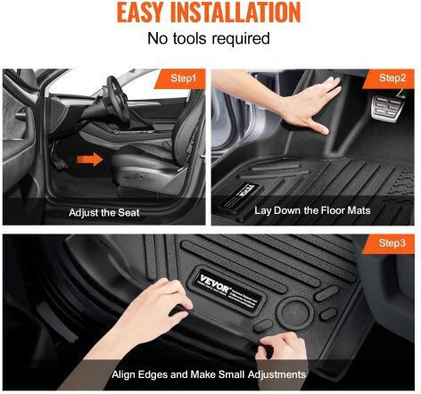 Vevor Σετ Πατάκια Αυτοκινήτου Tesla Model Y 2021-2024 3 Τεμ Tpe Liners Suvdbdtslmodyiwumv0