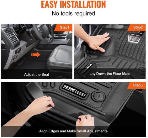 Vevor Car Mat Set Ford F-250 F-350 F-450 2017-2022 3 Pcs Kcdbdftf250fbf0mgv0