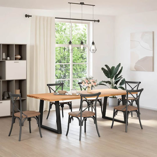 vidaXL Metal Furniture Leg 2 Pieces Suitable for Table / Coffee Table / Office 80x72cm Black