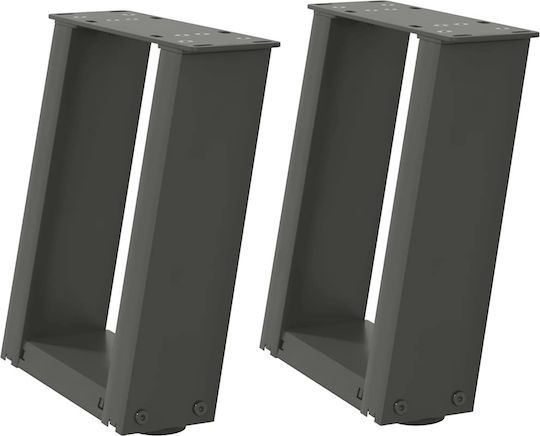 vidaXL Metallisches Möbelbein 2Stücke Für Büro / Tisch / Beistelltisch 30x30cm Anthrazit