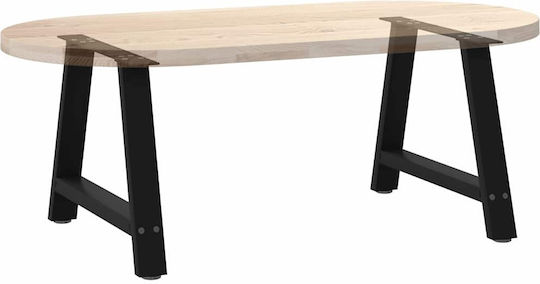 vidaXL Metallic Furniture Leg 2 Pieces Suitable for Table / Coffee Table 70x42cm Black