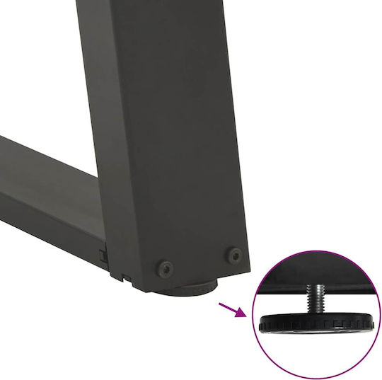 vidaXL Metallisches Möbelbein 2Stücke Für Büro / Tisch / Beistelltisch 30x30cm Anthrazit