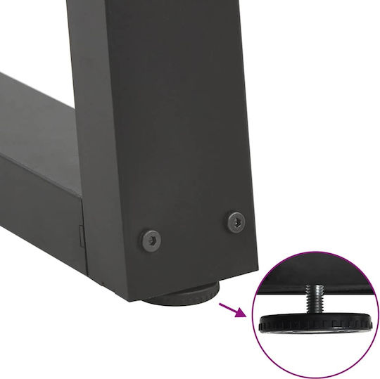 vidaXL Metallisches Möbelbein 2Stücke Für Tisch / Beistelltisch / Büro 60x42cm Anthrazit