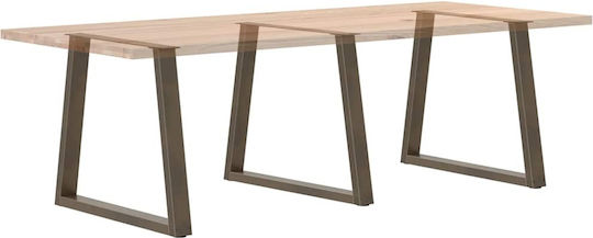 vidaXL Metallic Furniture Leg 3 Pieces Suitable for Table / Coffee Table / Office 80x72cm Natural