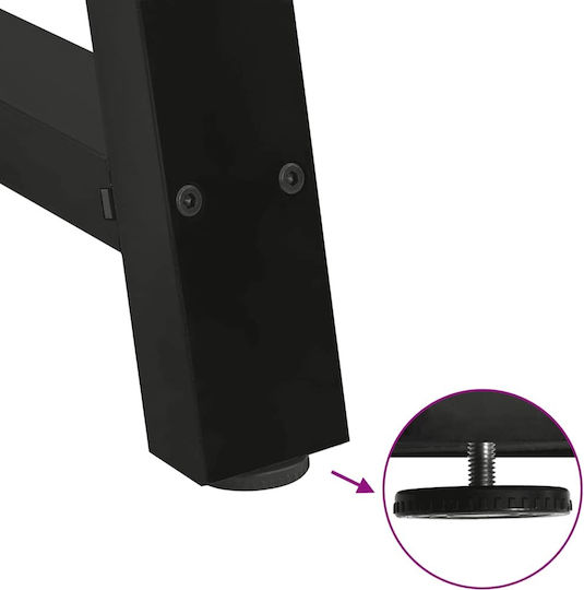 vidaXL Metallic Furniture Leg 2 Pieces Suitable for Table / Coffee Table 70x42cm Black