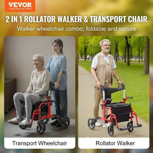 Vevor Foldable Aluminum Red Walker