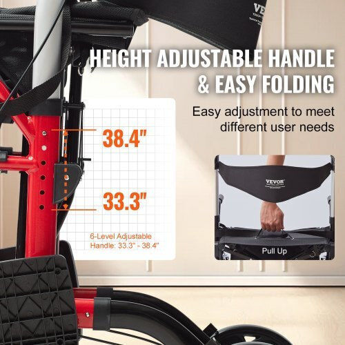 Vevor Foldable Aluminum Red Walker