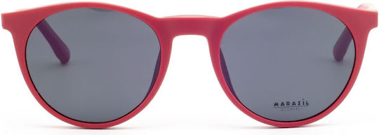 Marasil Kindlich Kunststoff Brillenrahmen mit Clip On Rot 561 C3