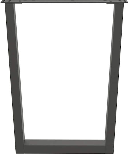 vidaXL Metallic Furniture Leg 2 Pieces Suitable for Table / Coffee Table / Office 70x72cm Charcoal
