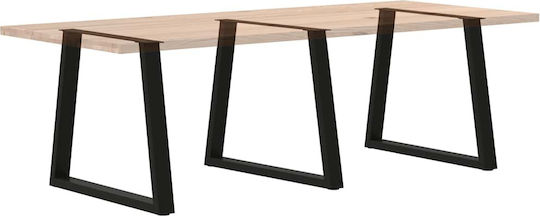 vidaXL Metallic Furniture Leg 3 Pieces Suitable for Table / Coffee Table / Office 80x72cm Black