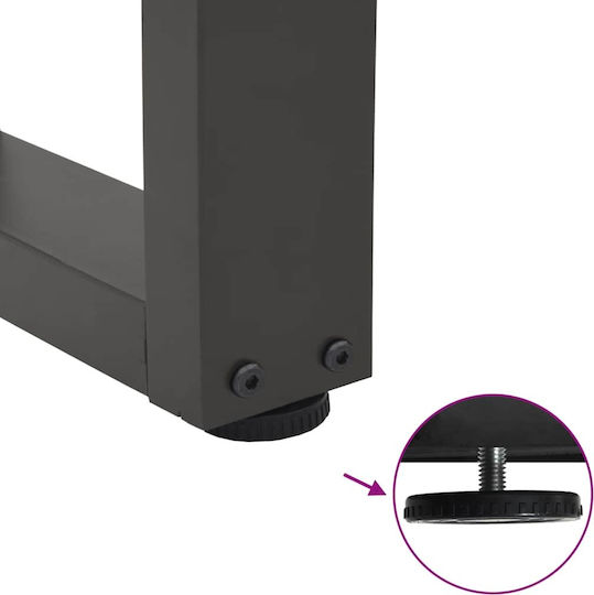 vidaXL Metallisches Möbelbein 2Stücke Für Tisch / Beistelltisch / Büro 28x42cm Anthrazit