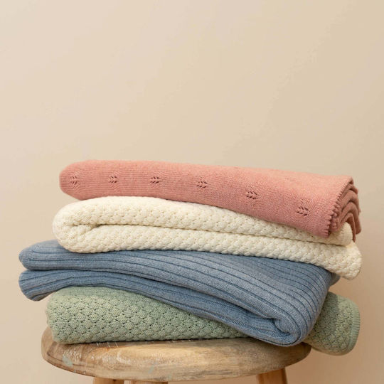 Little Dutch Blanket Nursery Swaddling Blankets Pure Knitted Green 70x100cm