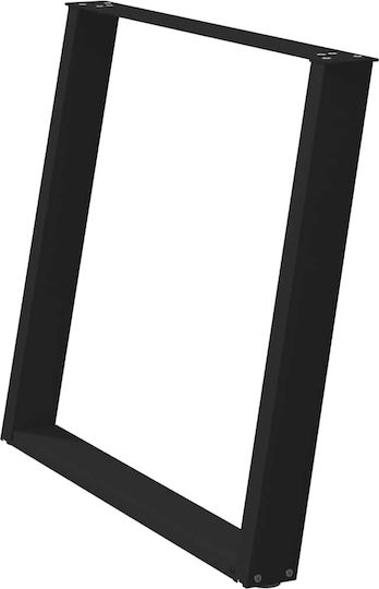 vidaXL Metallic Furniture Leg 2 Pieces Suitable for Table / Coffee Table / Office 100x72cm Black