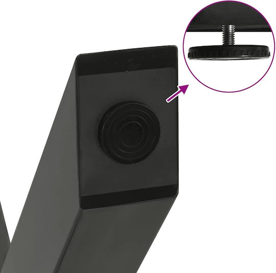 vidaXL Металик Крак На Мебел 2 Бройки Подходящ За Маса / Малка Маса / Офис 60x72см Антрацит