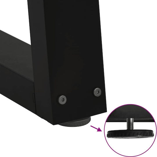 vidaXL Metallic Furniture Leg 2 Pieces Suitable for Table / Coffee Table / Office 70x72cm Black