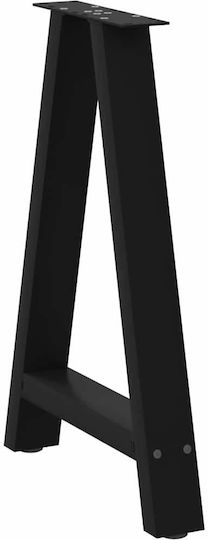 vidaXL Metallic Furniture Leg 2 Pieces Suitable for Table / Coffee Table / Office 60x72cm Black