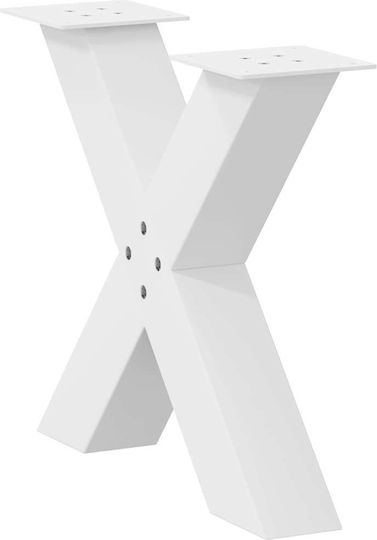 vidaXL Metal Furniture Leg 2 Pieces Suitable for Table / Coffee Table / Office 60x42cm White