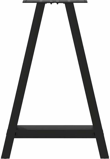 vidaXL Metallic Furniture Leg 2 Pieces Suitable for Table / Coffee Table / Office 60x72cm Black