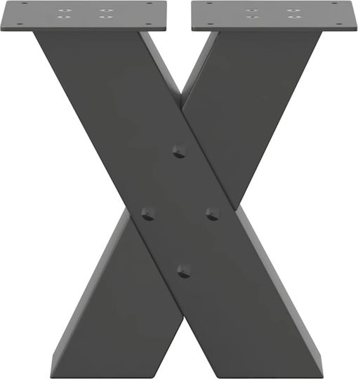 vidaXL Металик Крак На Мебел 2 Бройки Подходящ За Маса / Малка Маса / Офис 30x30см Антрацит