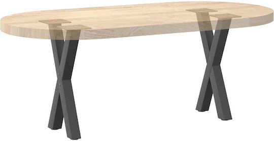 vidaXL Metallisches Möbelbein 2Stücke Für Tisch / Beistelltisch / Büro 28x42cm Anthrazit